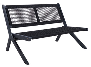 Safavieh Kobina 5Pc Outdoor Living Set Black/Black Rope Wood / Nylon Rope PAT7314C-2BX