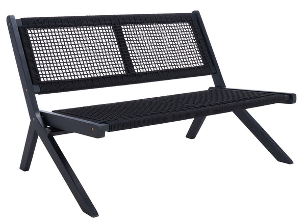 Safavieh Kobina 5Pc Outdoor Living Set Black/Black Rope Wood / Nylon Rope PAT7314C-2BX