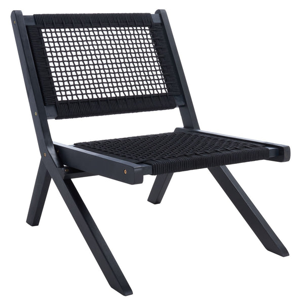 Safavieh Kobina 5Pc Outdoor Living Set Black/Black Rope Wood / Nylon Rope PAT7314C-2BX