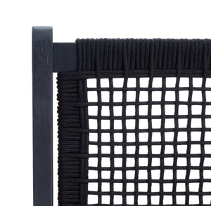 Safavieh Kobina 5Pc Outdoor Living Set Black/Black Rope Wood / Nylon Rope PAT7314C-2BX