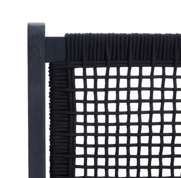 Safavieh Kobina 5Pc Outdoor Living Set Black/Black Rope Wood / Nylon Rope PAT7314C-2BX