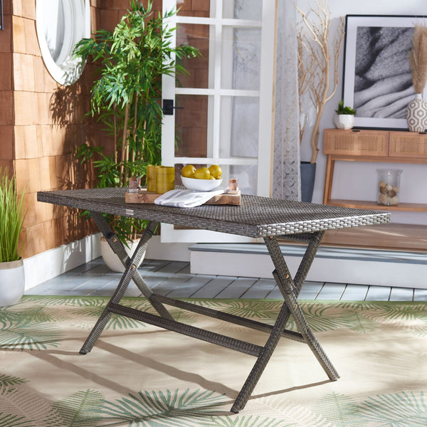 Akita Folding Table - Stylish Outdoor Dining Solution with Umbrella Cut-Out for Chic Gatherings