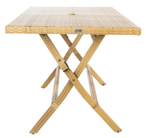Akita Folding Table - Stylish Outdoor Dining Solution with Umbrella Cut-Out for Chic Gatherings