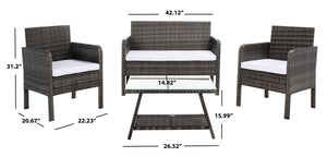 Aboka 4 Piece Living Set - Elegant Patio Furniture for Stylish Gatherings and Relaxing Moments