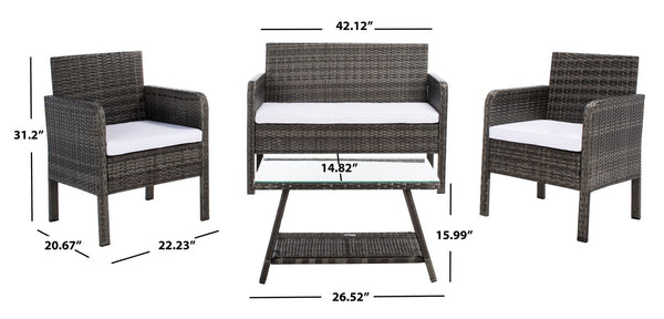 Aboka 4 Piece Living Set - Elegant Patio Furniture for Stylish Gatherings and Relaxing Moments