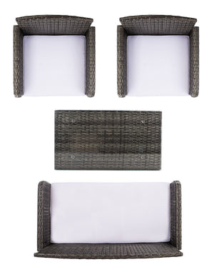 Aboka 4 Piece Living Set - Elegant Patio Furniture for Stylish Gatherings and Relaxing Moments