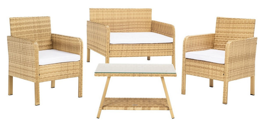 Aboka 4 Piece Living Set - Elegant Patio Furniture for Stylish Gatherings and Relaxing Moments