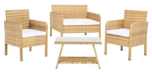 Aboka 4 Piece Living Set - Elegant Patio Furniture for Stylish Gatherings and Relaxing Moments