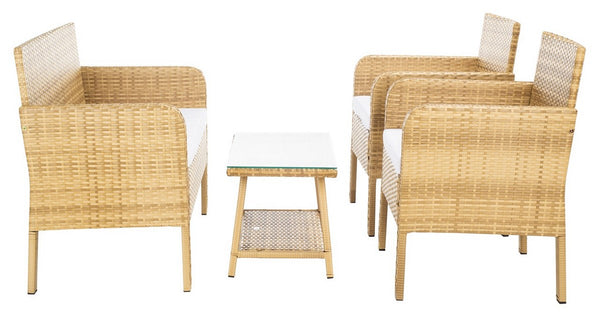 Aboka 4 Piece Living Set - Elegant Patio Furniture for Stylish Gatherings and Relaxing Moments