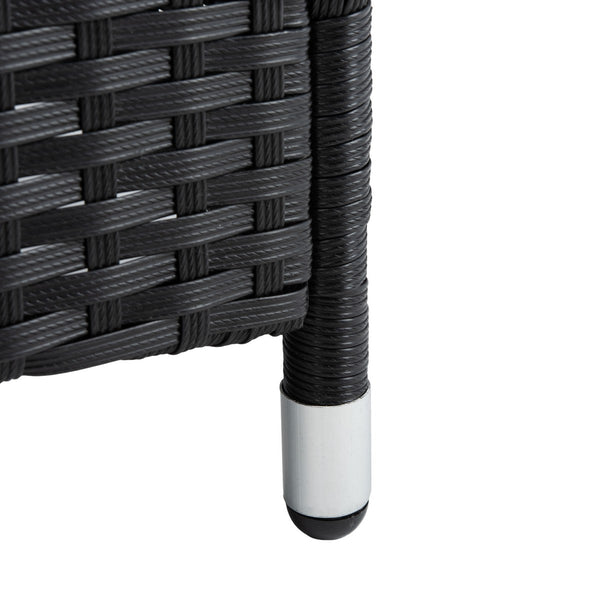 Bandele 4-Piece Living Set: Stylish Woven Design with Glass Coffee Table, Perfect for Outdoor Lounging