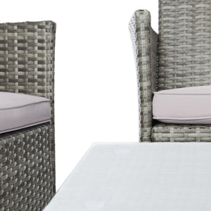 Bandele 4-Piece Living Set: Stylish Woven Design with Glass Coffee Table, Perfect for Outdoor Lounging