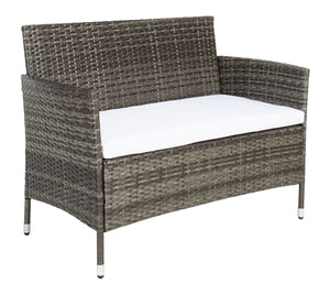 Bandele 4-Piece Stylish Living Set with Glass Top Table, Armchairs, Loveseat for Poolside Relaxation