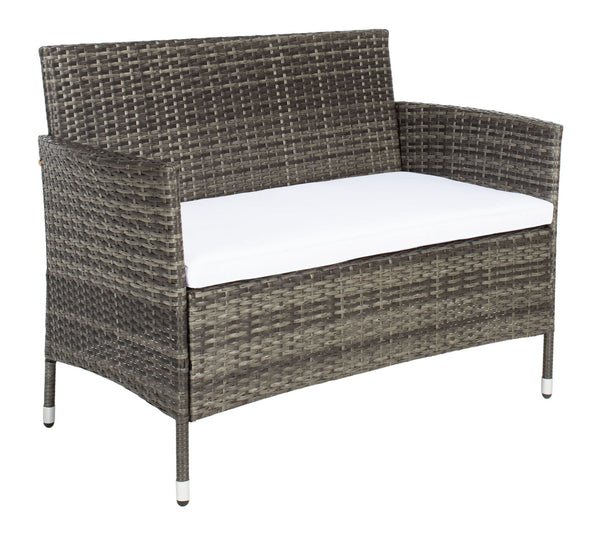 Bandele 4-Piece Stylish Living Set with Glass Top Table, Armchairs, Loveseat for Poolside Relaxation