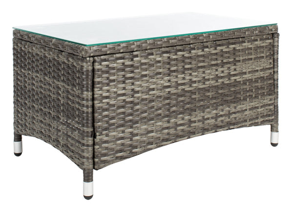 Bandele 4-Piece Stylish Living Set with Glass Top Table, Armchairs, Loveseat for Poolside Relaxation