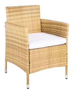 Bandele 4-Piece Stylish Living Set with Glass Top Table, Armchairs, Loveseat for Poolside Relaxation