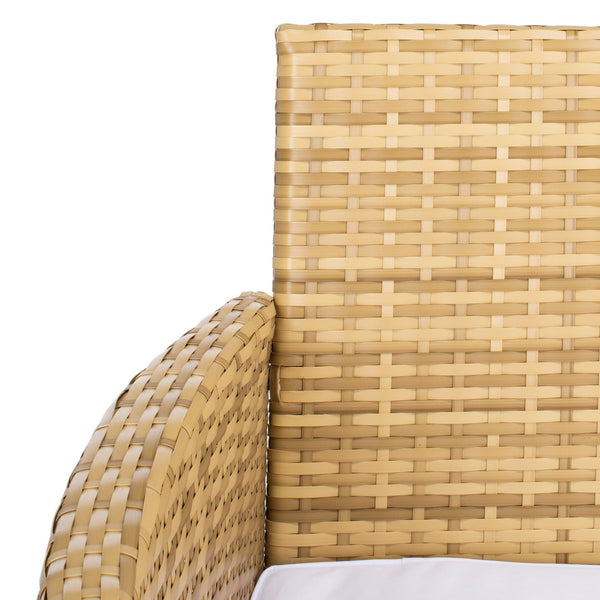 Bandele 4-Piece Stylish Living Set with Glass Top Table, Armchairs, Loveseat for Poolside Relaxation