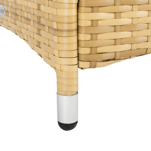 Bandele 4-Piece Stylish Living Set with Glass Top Table, Armchairs, Loveseat for Poolside Relaxation