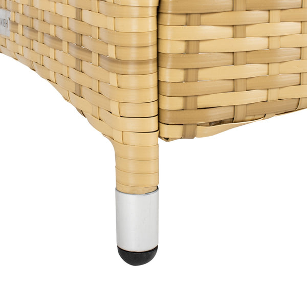 Bandele 4-Piece Stylish Living Set with Glass Top Table, Armchairs, Loveseat for Poolside Relaxation