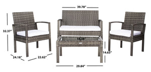 Bassey 4 Piece Outdoor Living Set – Transform Your Patio with Tropical Elegance and Comfort