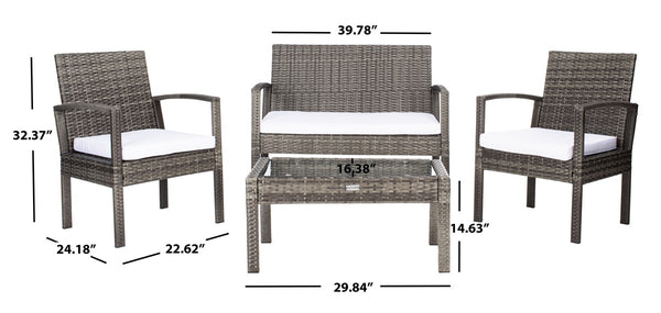 Bassey 4 Piece Outdoor Living Set – Transform Your Patio with Tropical Elegance and Comfort