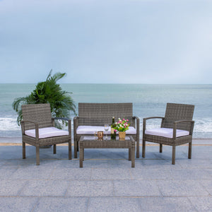 Bassey 4 Piece Outdoor Living Set – Transform Your Patio with Tropical Elegance and Comfort