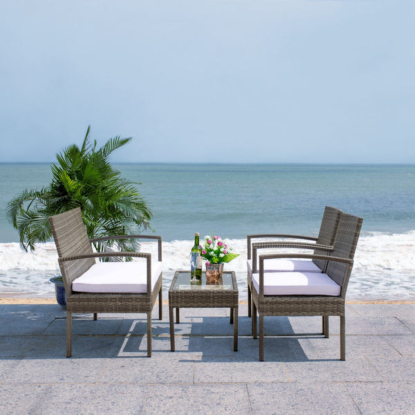 Bassey 4 Piece Outdoor Living Set – Transform Your Patio with Tropical Elegance and Comfort