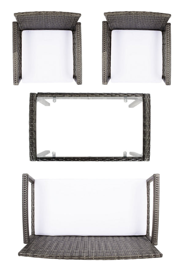 Bassey 4 Piece Outdoor Living Set – Transform Your Patio with Tropical Elegance and Comfort