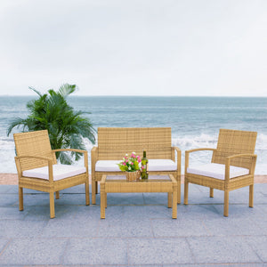 Bassey 4 Piece Outdoor Living Set – Transform Your Patio with Tropical Elegance and Comfort