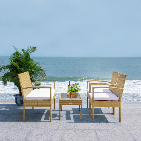 Bassey 4 Piece Outdoor Living Set – Transform Your Patio with Tropical Elegance and Comfort