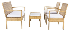 Bassey 4 Piece Outdoor Living Set – Transform Your Patio with Tropical Elegance and Comfort