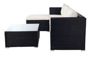 Madalina Living Set - Elegant Outdoor Lounge Furniture with Plush Cushions and Glass Coffee Table