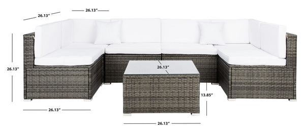 Diona Modern Outdoor Living Set with Chic Grey Frames and Luxurious Cushions for Stylish Lounging