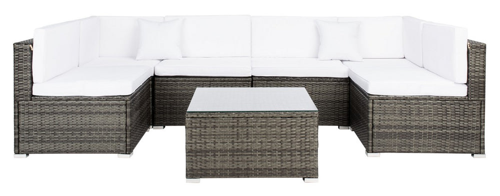 Diona Modern Outdoor Living Set with Chic Grey Frames and Luxurious Cushions for Stylish Lounging