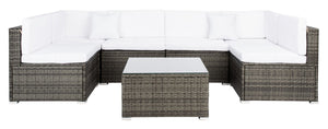 Diona Modern Outdoor Living Set with Chic Grey Frames and Luxurious Cushions for Stylish Lounging