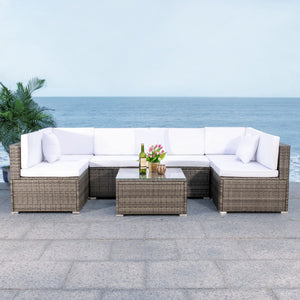 Diona Modern Outdoor Living Set with Chic Grey Frames and Luxurious Cushions for Stylish Lounging