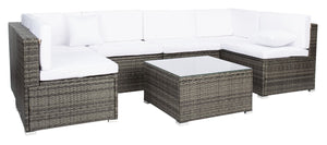 Diona Modern Outdoor Living Set with Chic Grey Frames and Luxurious Cushions for Stylish Lounging