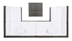 Diona Modern Outdoor Living Set with Chic Grey Frames and Luxurious Cushions for Stylish Lounging