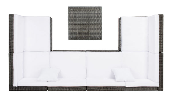 Diona Modern Outdoor Living Set with Chic Grey Frames and Luxurious Cushions for Stylish Lounging