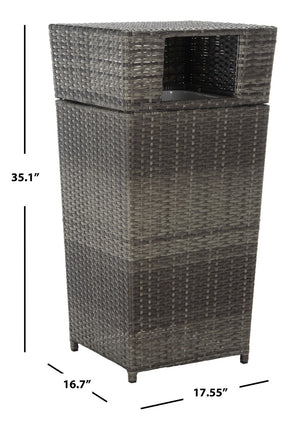 Mazeli Decorative Trash Bin - Chic Outdoor Waste Container with Removable Top and Steel Frame Design