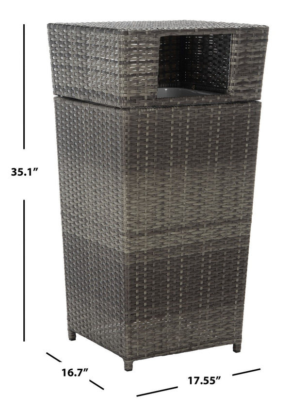 Mazeli Decorative Trash Bin - Chic Outdoor Waste Container with Removable Top and Steel Frame Design