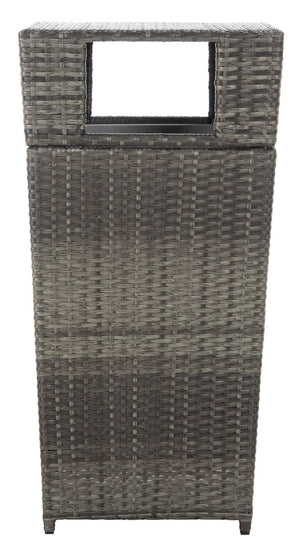 Mazeli Decorative Trash Bin - Chic Outdoor Waste Container with Removable Top and Steel Frame Design