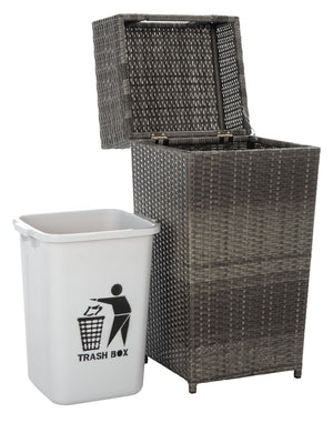 Mazeli Decorative Trash Bin - Chic Outdoor Waste Container with Removable Top and Steel Frame Design