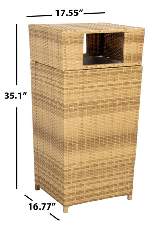 Mazeli Decorative Trash Bin - Chic Outdoor Waste Container with Removable Top and Steel Frame Design