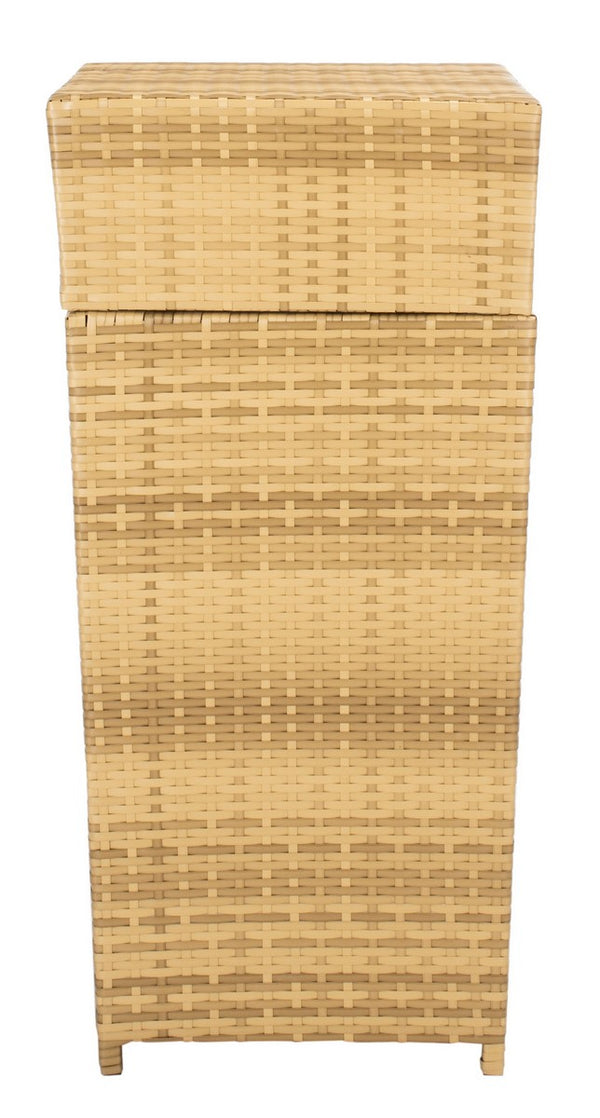 Mazeli Decorative Trash Bin - Chic Outdoor Waste Container with Removable Top and Steel Frame Design