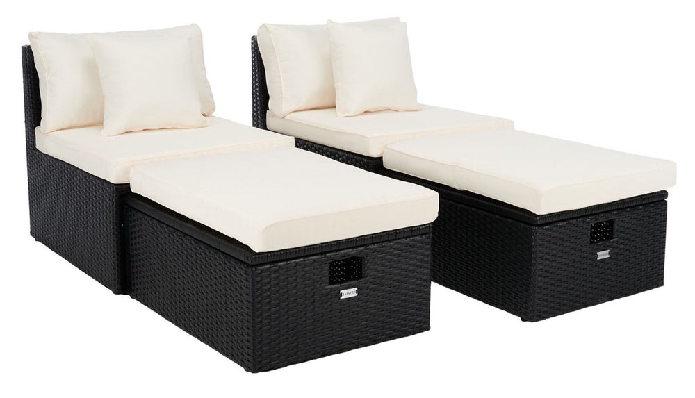 Pramla Outdoor Set with Chic Ottoman Storage for Stylish Sunbathing and Cozy Relaxation Spaces