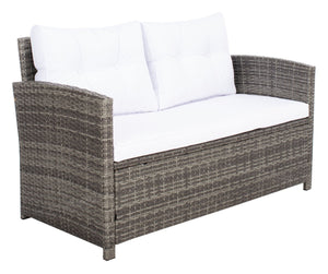 Vellor 4 Piece Coastal Living Set with Plush Cushions and Glass-Topped Table for Relaxed Style