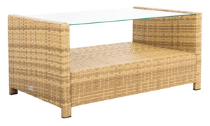Vellor 4 Piece Coastal Living Set with Plush Cushions and Glass-Topped Table for Relaxed Style