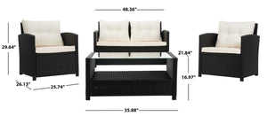 Safavieh Vellor 4Piece Living Set PAT7516E