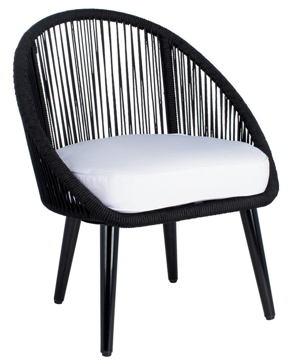 Halcott 4-Piece Mid-Century Modern Living Set with Stylish Barrel Chairs and Glass Coffee Table