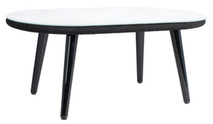 Halcott 4-Piece Mid-Century Modern Living Set with Stylish Barrel Chairs and Glass Coffee Table